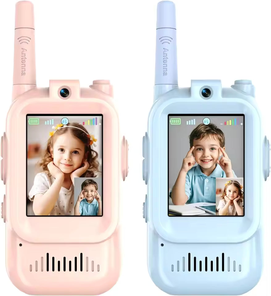 Kids Video Walkie Talkie Toy (2 Pack) – Rechargeable HD Camera Intercom with Voice Changer, Long Range Indoor & Outdoor Play for Boys & Girls
