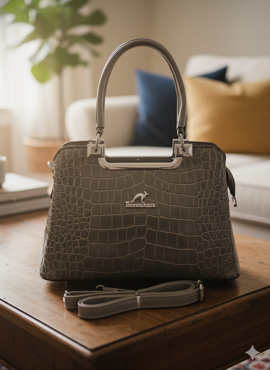 Imported Croco Pattern Handbag for Women | Premium Sling & Tote Style Bag (12x9 Inch)