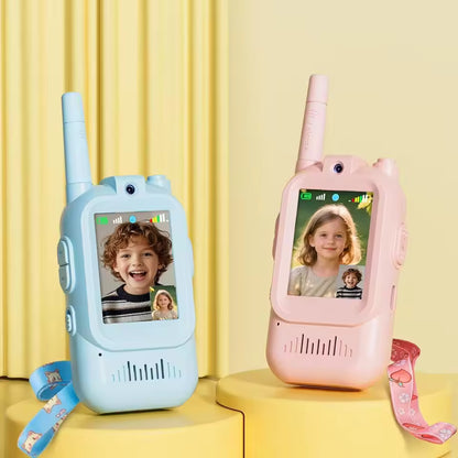 Kids Video Walkie Talkie Toy (2 Pack) – Rechargeable HD Camera Intercom with Voice Changer, Long Range Indoor & Outdoor Play for Boys & Girls
