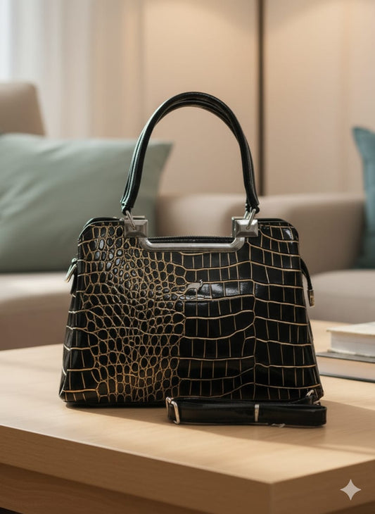 Imported Croco Pattern Handbag for Women | Premium Sling & Tote Style Bag (12x9 Inch)