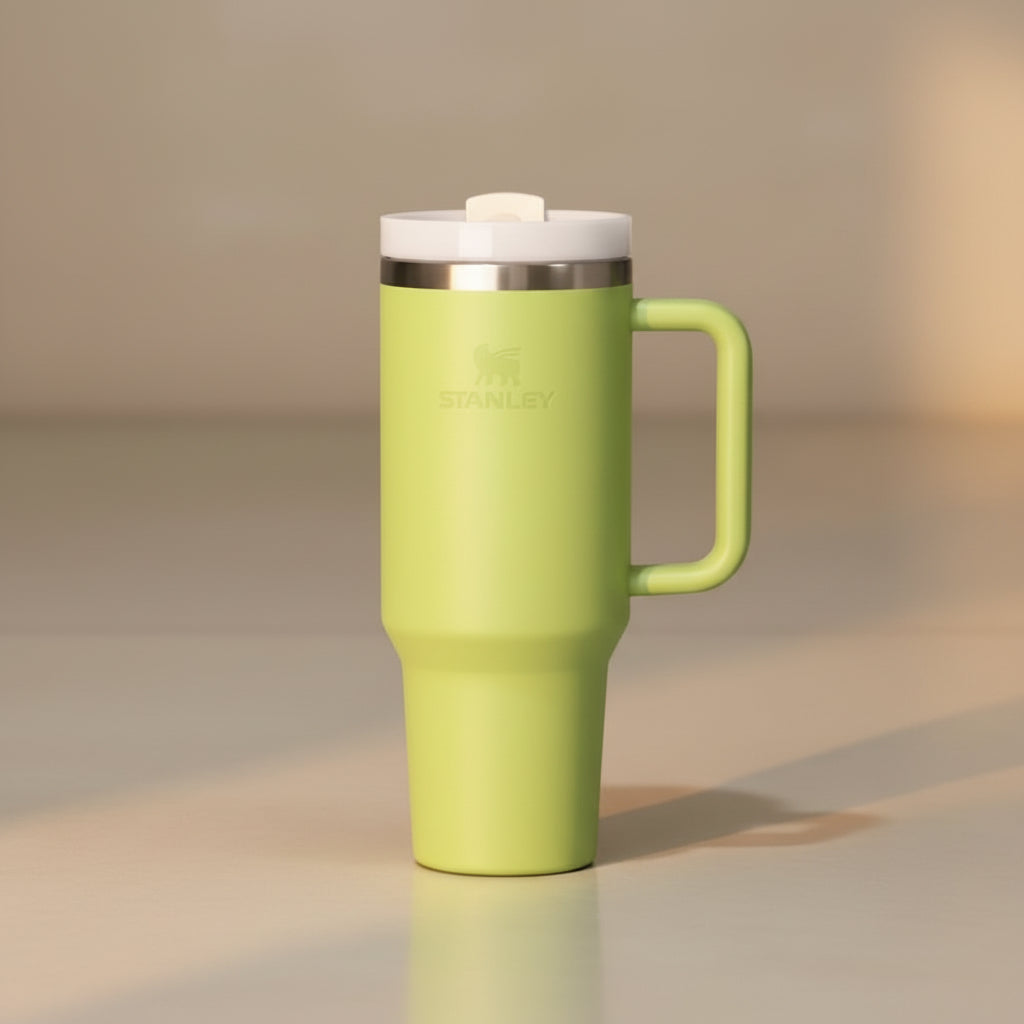 1200ml Stainless Steel Insulated Travel Tumbler with Handle & Straw Lid – Large Capacity Hot & Cold Vacuum Mug
