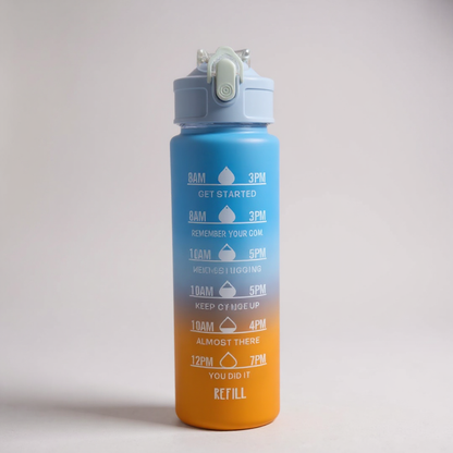 Motivational Time Marker Water Bottle 1L | BPA-Free Leak-Proof Sipper Bottle for Gym, Office, School & Travel