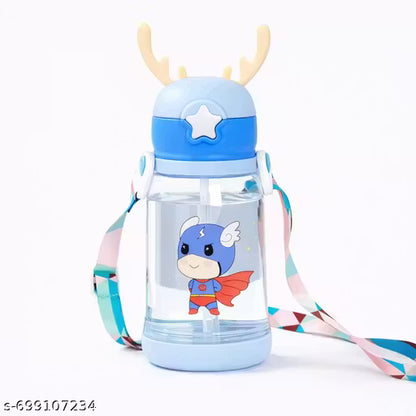 Kids Water Bottle with Straw | Leak Proof BPA Free Cartoon Sipper Bottle for School & Travel