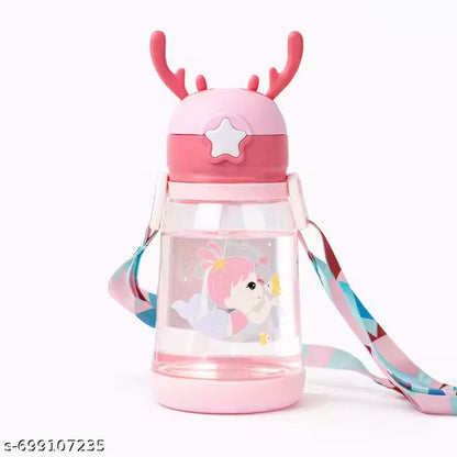 Kids Water Bottle with Straw | Leak Proof BPA Free Cartoon Sipper Bottle for School & Travel
